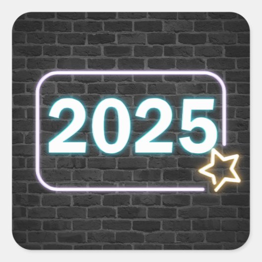 Afstuderen 2025 Neon Sign On Brick Vierkante Sticker (Voorkant)