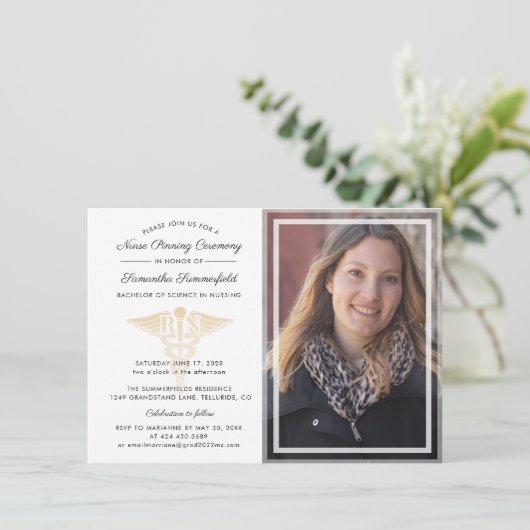 Afstuderen 2025 Nurse Pinning Ceremony Foto Kaart (Staand voorkant)