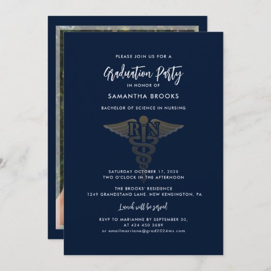 Afstuderen 2025 Nursing School Afstuderen Partij Kaart (Voorkant / Achterkant)