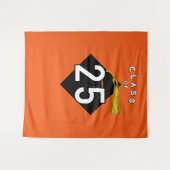 Afstuderen 2025 Oranje foto achtergrond Wandkleed (Voorkant (horizontaal))