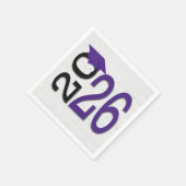 Afstuderen 2025 Paarse en zwarte op hout Servet (Hoek)