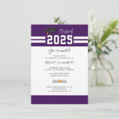 Afstuderen 2025 Paarse Wit Minimalistische Afstude Kaart (Staand voorkant)