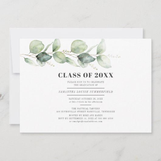 Afstuderen 2025 Partij Moderne Eucalyptus Kaart (Voorkant)
