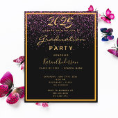 Afstuderen 2025 Party Black Gold Uitnodiging