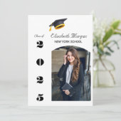 Afstuderen 2025 Party Multi Photo Modern Afstudeer Kaart (Staand voorkant)
