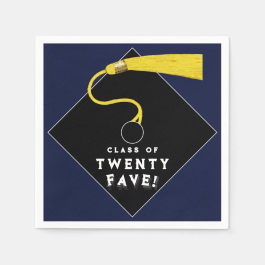 Afstuderen 2025 Party Navy Blauw Servet (Voorkant)