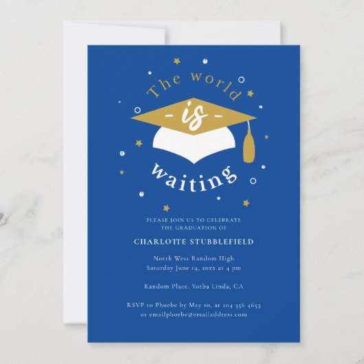 Afstuderen 2025 Party World is Wachten Afstudeerde Kaart (Voorkant)