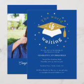 Afstuderen 2025 Party World is Wachten Afstudeerde Kaart (Voorkant / Achterkant)