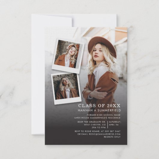 Afstuderen 2025 Photo Collage Afstudeerder Party Kaart (Voorkant)