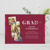 Afstuderen 2025 Photo Collage Afstudeerder Party Kaart (Staand voorkant)