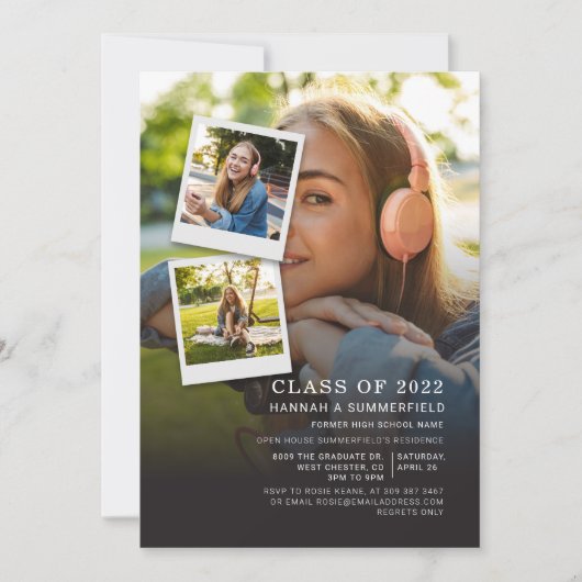 Afstuderen 2025 Photo Collage Afstudeerder Party Kaart (Voorkant)