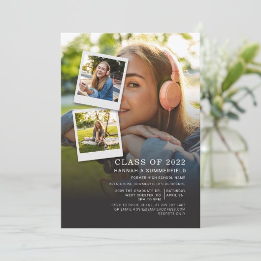 Afstuderen 2025 Photo Collage Afstudeerder Party Kaart (Staand voorkant)