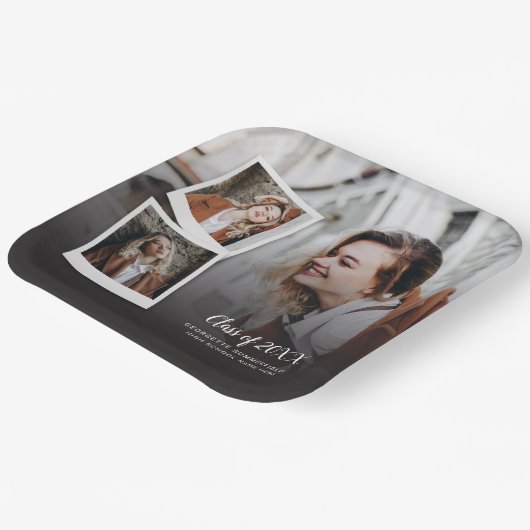 Afstuderen 2025 Photo Collage Afstudeerder Party Papieren Bordje (Gebogen)