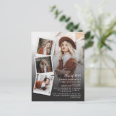 Afstuderen 2025 Photo Collage Script Afstudeerder  Uitnodiging Briefkaart (Staand voorkant)