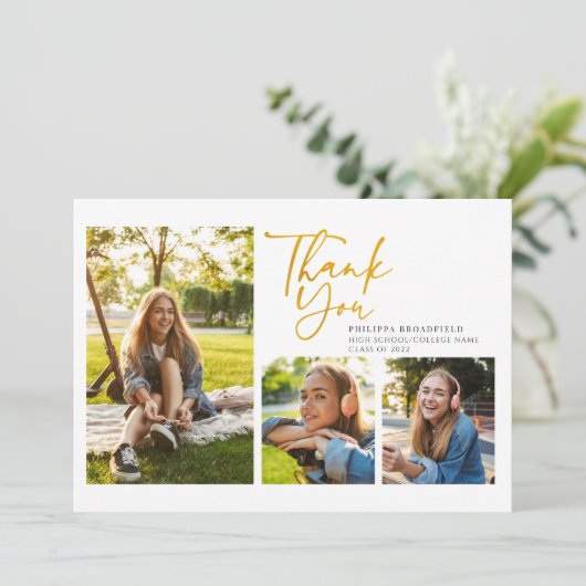 Afstuderen 2025 Photo Collage Script Afstuderen Bedankkaart (Staand voorkant)