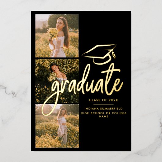 Afstuderen 2025 Photo Gold Foil Aankondiging (Voorkant)