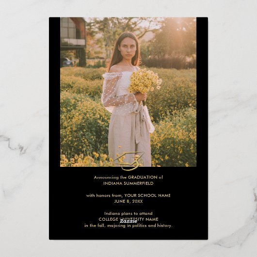 Afstuderen 2025 Photo Gold Foil Aankondiging (Achterkant)