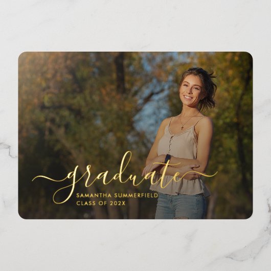 Afstuderen 2025 Photo Gold Foil Aankondiging (Voorkant)