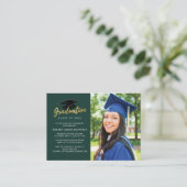 Afstuderen 2025 Photo Mini Party Uitnodiging Informatiekaartje (Staand voorkant)