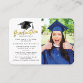 Afstuderen 2025 Photo Mini Party Uitnodiging Informatiekaartje (Voorkant)
