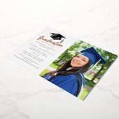 Afstuderen 2025 Photo Party Gold Folie Uitnodiging (Gedraaid)