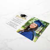 Afstuderen 2025 Photo Party Gold Folie Uitnodiging (Gedraaid)