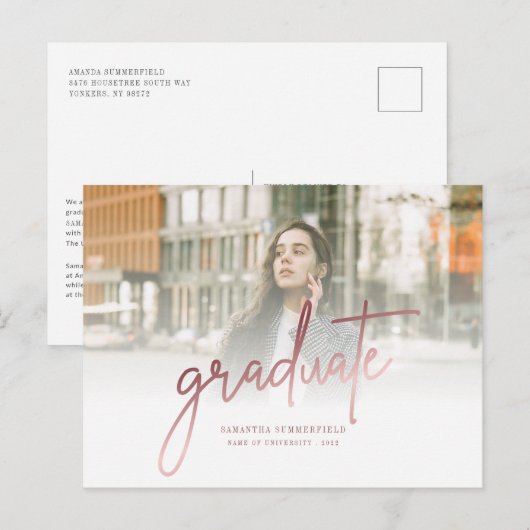 Afstuderen 2025 Photo Script-Afstudeerder Aankondigingskaart (Voorkant / Achterkant)