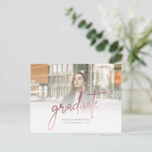 Afstuderen 2025 Photo Script-Afstudeerder Aankondigingskaart (Staand voorkant)