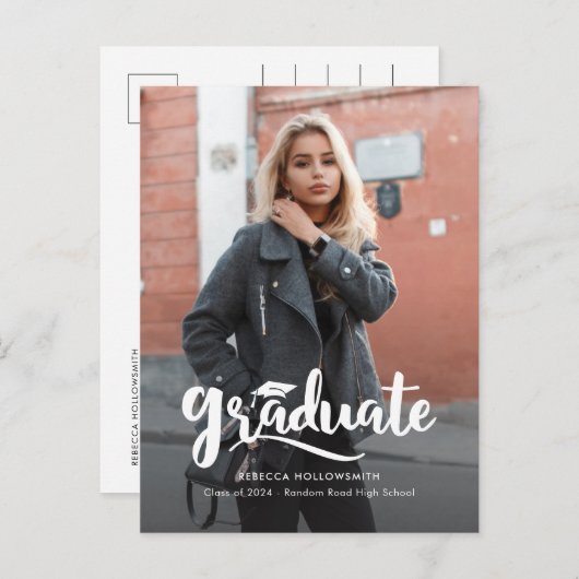 Afstuderen 2025 Photo Script-Afstuderen Aankondigingskaart (Voorkant / Achterkant)