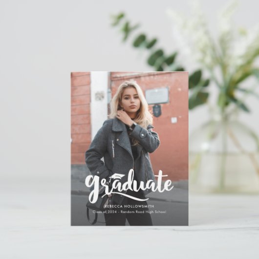 Afstuderen 2025 Photo Script-Afstuderen Aankondigingskaart (Staand voorkant)