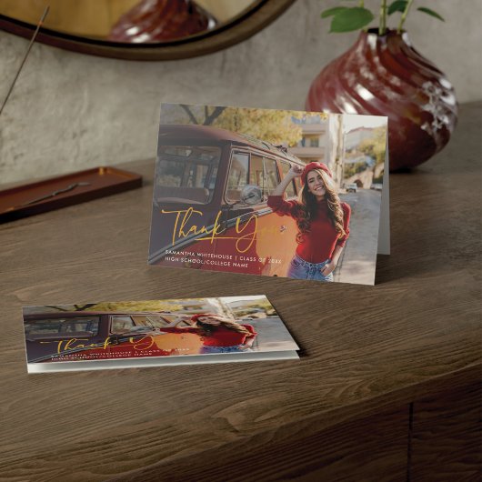 Afstuderen 2025 Photo Script met de hand geschreve Bedankkaart