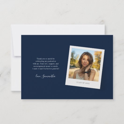 Afstuderen 2025 Photo Silver Script Afstudeerder Bedankkaart (Achterkant)