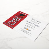 Afstuderen 2025 Red Script Afstudeerder Party Silv Folie Uitnodiging (Gedraaid)