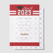 Afstuderen 2025 Red White Gard Party Vellum Uitnodigingen (Offset (Uitnodiging))