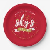 Afstuderen 2025 Rode Afstudeerder Partij Papieren Bordje (Voorkant)