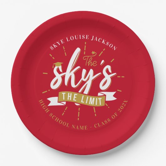 Afstuderen 2025 Rode Afstudeerder Partij Papieren Bordje (Voorkant)