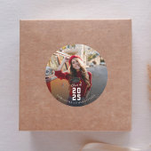 Afstuderen 2025 Rode Foto Afstudeerder Party Ronde Sticker