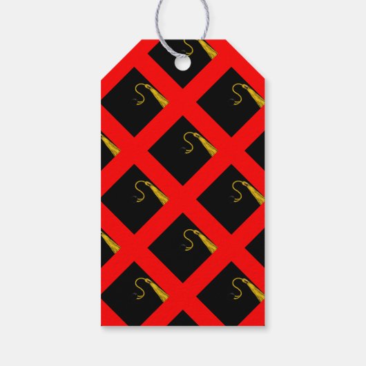 Afstuderen 2025 Rode Gift Labels Cadeaulabel (Achterkant)