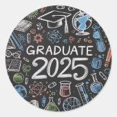 Afstuderen 2025 ronde sublimatie sticker (Voorkant)
