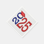 Afstuderen 2025 Rood en blauw op hout Servet (Hoek)