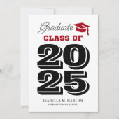 Afstuderen 2025 Rood en Zwart Afstuderen Aankondiging (Voorkant)