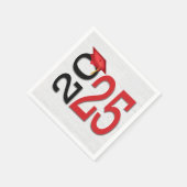 Afstuderen 2025 Rood en zwart op hout Servet (Hoek)