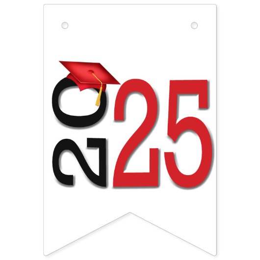 Afstuderen 2025 Rood en Zwart Vlaggetjes (Derde vlag)