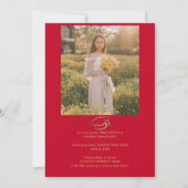 Afstuderen 2025 Rood Goud Afstuderen Fotocollage Aankondiging (Achterkant)