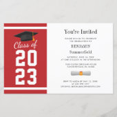 Afstuderen 2025 Rood Wit Afstudeerder Uitnodiging (Voorkant)