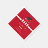Afstuderen 2025 Rood Wit Afstudeerfeest Papier Servet (Hoek)