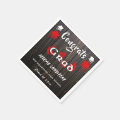 Afstuderen 2025 Rood & Wit Onscherpe Tekst Servet (Hoek)