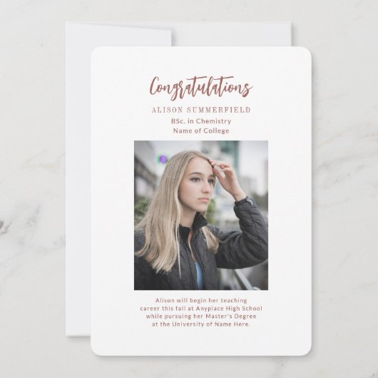 Afstuderen 2025 Roos Gold Script Afstudeerder Aankondiging (Achterkant)