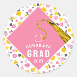 Afstuderen 2025 Roze Classic Ronde Sticker