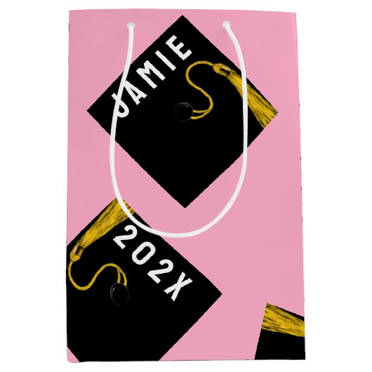 Afstuderen 2025 Roze Medium Gift Bag Medium Cadeauzakje (Voorkant)